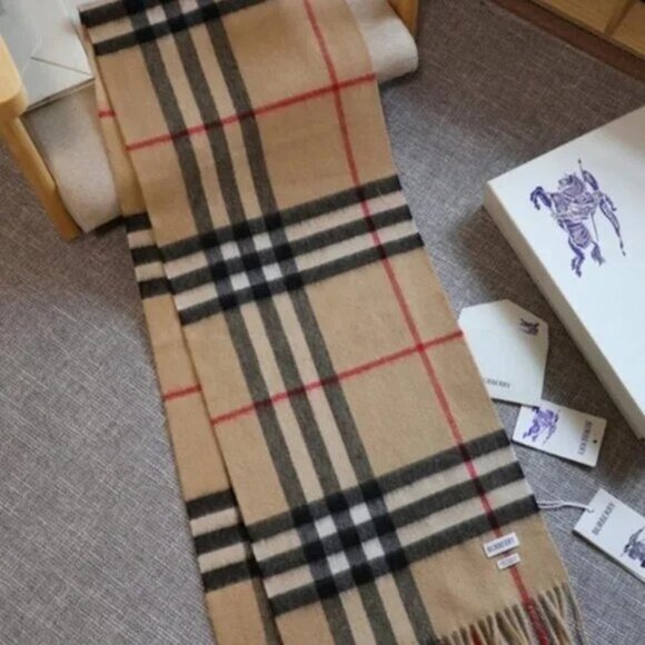 Women's Burberry Checkered Scarf - Picture 4 of 5